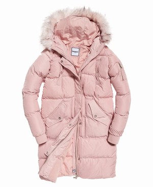 Superdry Luxe Longline Puffer Női Kabát Világos Barna | NCMBO8567